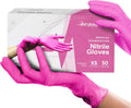 Fuchsia Hot Pink Nitrile Disposable Gloves -3 Mil Medical Exam Nitrile Gloves -Powder and Latex Free