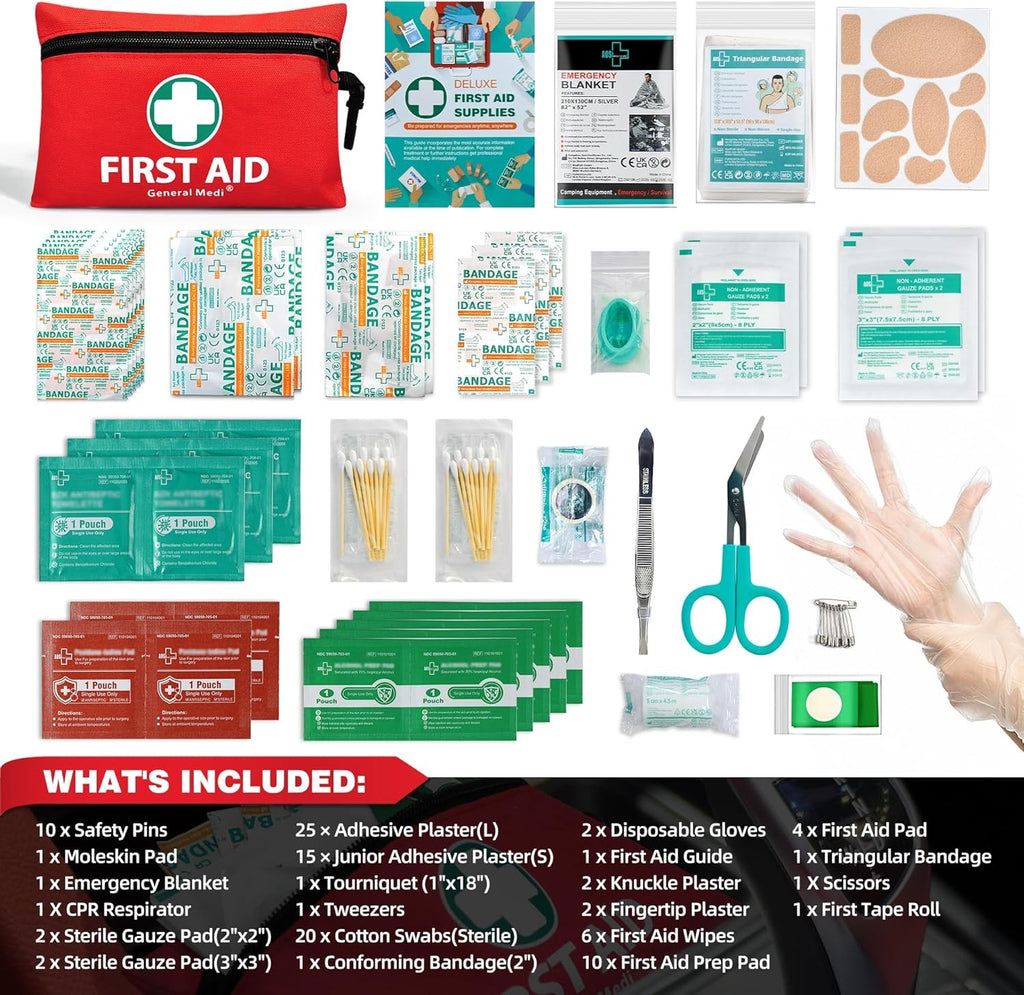 General Medi 110Pc Mini First Aid Kit Red