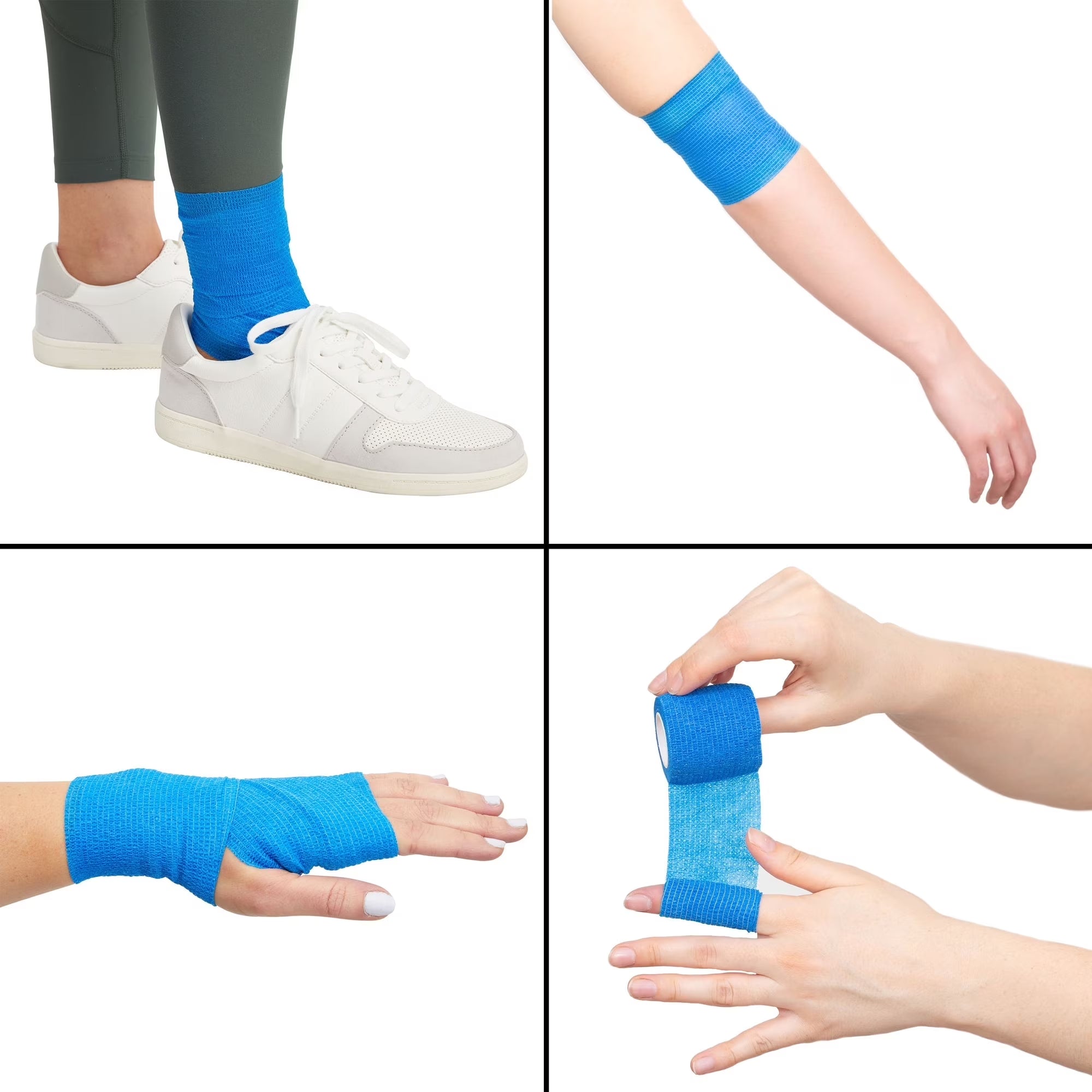 12-Rolls Self Adherent Bandage Wrap, Vet Tape - 4 in X 5 Yds Breathable, Elastic Cohesive Wrap Tape for Wrist, Swelling, Sports, Tattoo (12 Bright Colors)