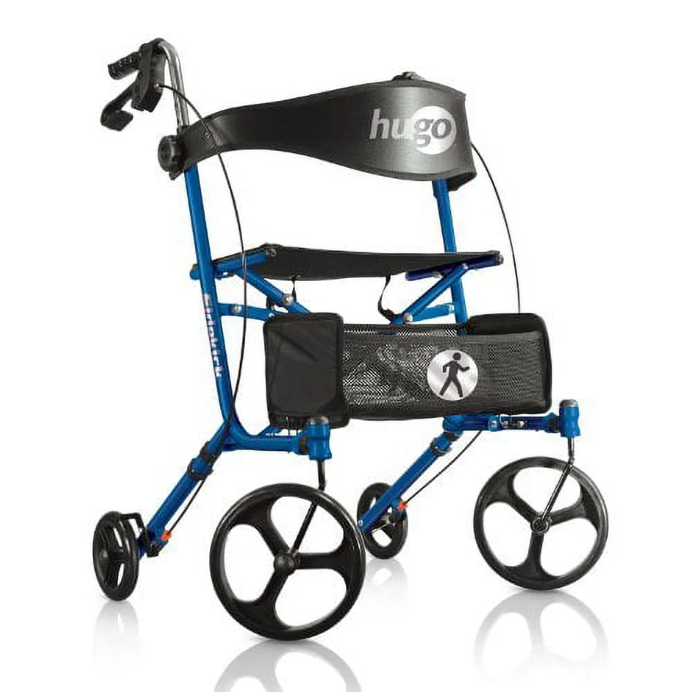 Mobility Sidekick Side-Folding Rollator Walker with Seat, Blueberry