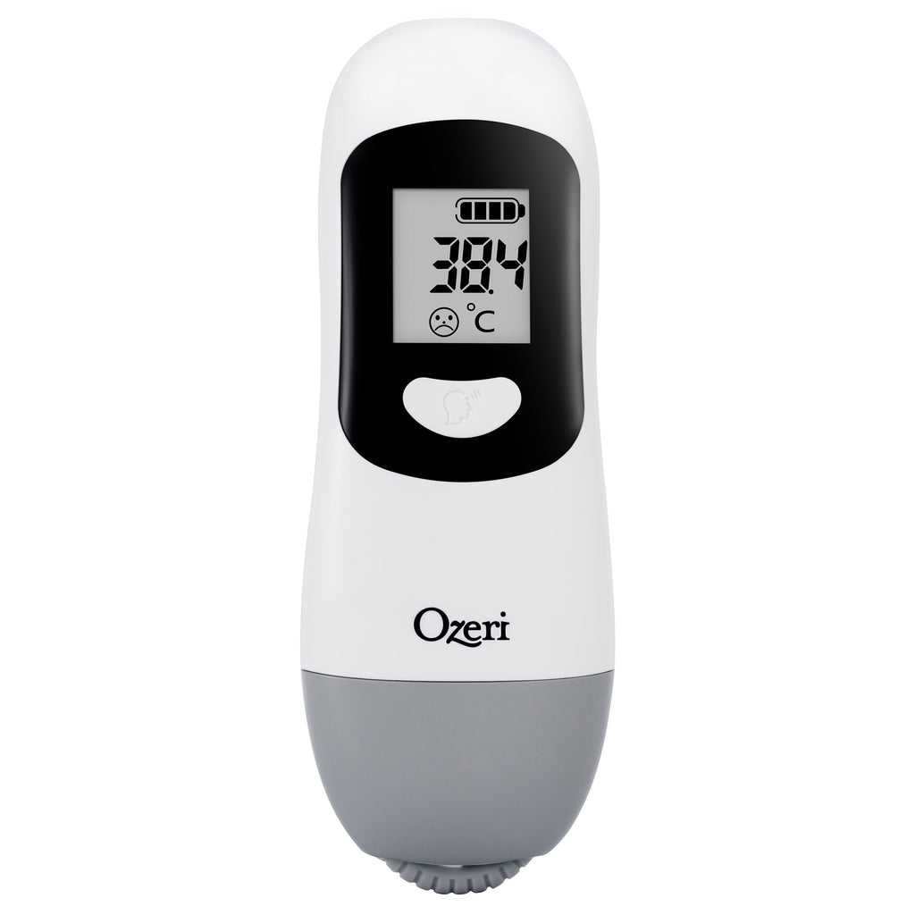 Forehead Thermometer, ISO 80601-2-56 Medical-Grade with Silent Fever Alarm and Battery-Free Kinetic Activation