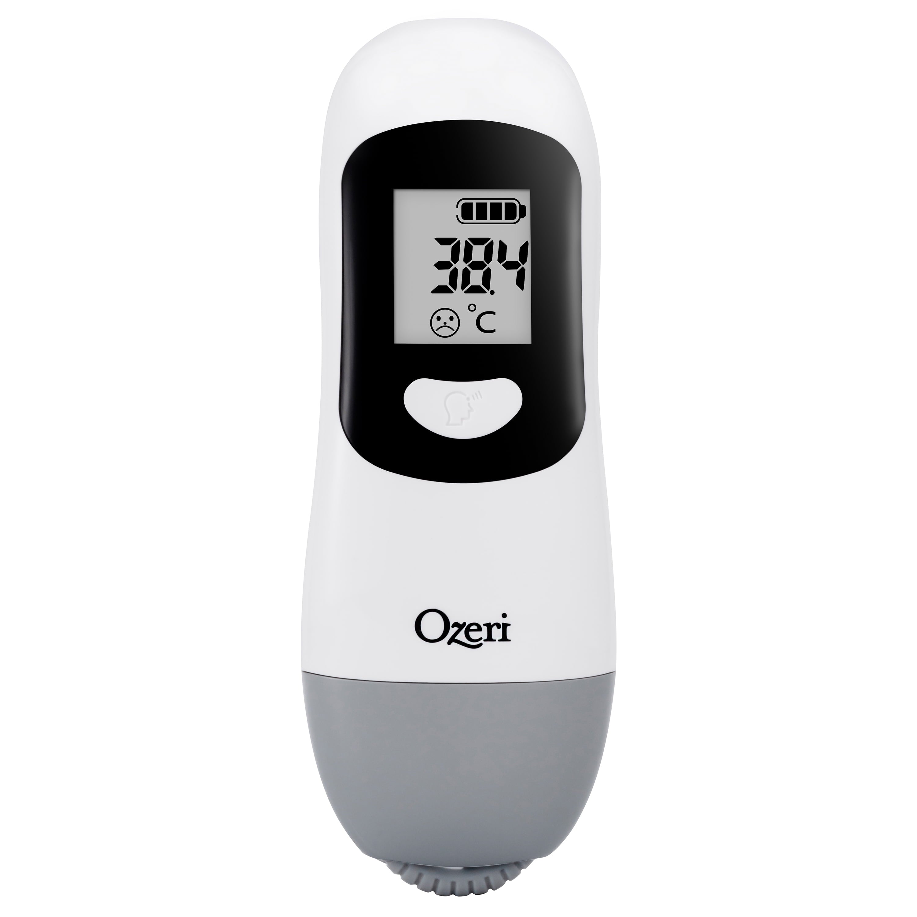 Forehead Thermometer, ISO 80601-2-56 Medical-Grade with Silent Fever Alarm and Battery-Free Kinetic Activation