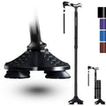 Walking Cane for Men Women Stability, Free Standing Foldable Cane, Ergonomic Handle Pivoting Quad Base, Heavy Duty 350 Lbs, Adjustable Walking Canes for Seniors Balance with Travel Bag