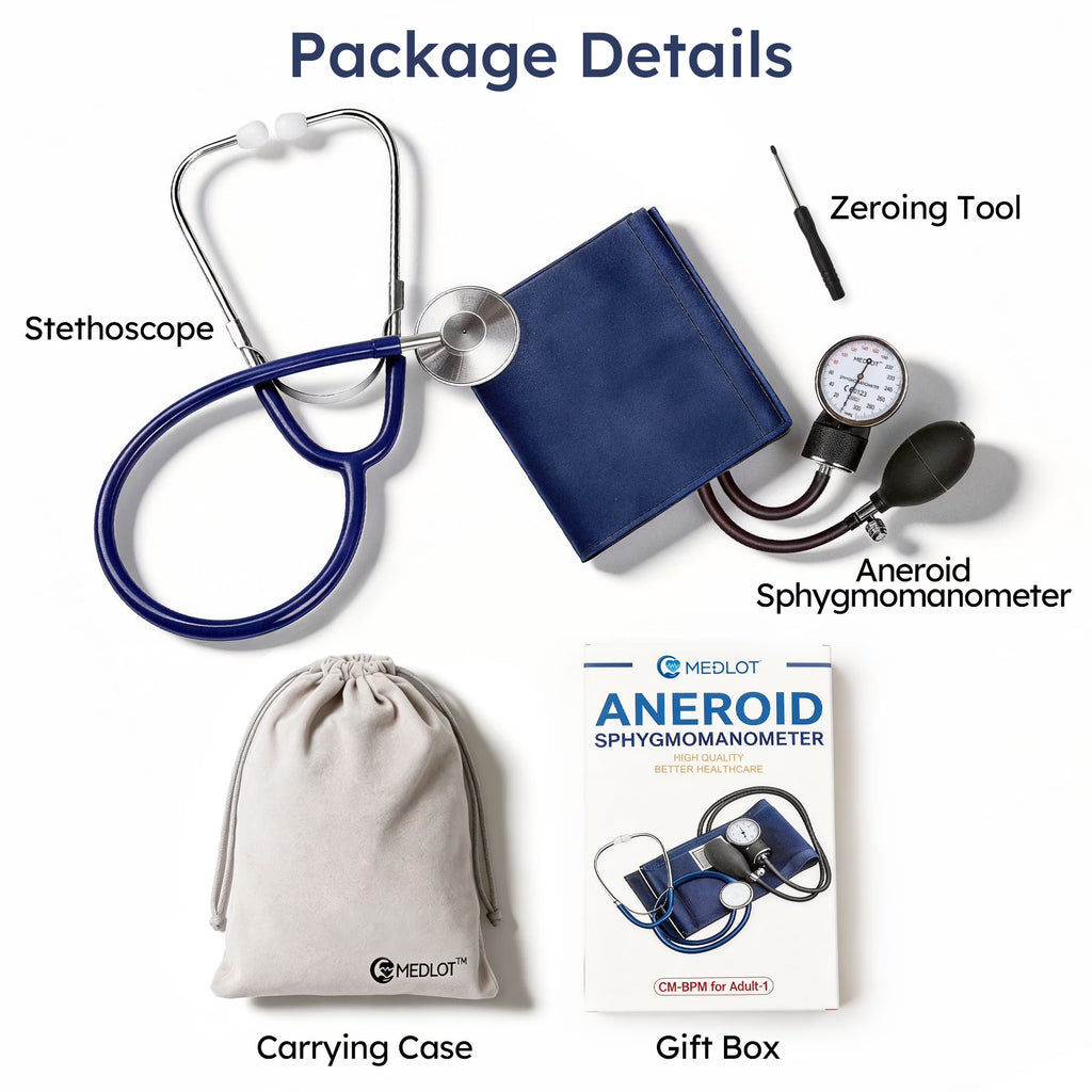 Manual Blood Pressure Cuff, Aneroid Sphygmomanometer and Stethoscope Kit, BP Cuff 10"-16"