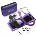 Manual Blood Pressure Cuff, Aneroid Sphygmomanometer and Dual Head Stethoscope Kit,Purple