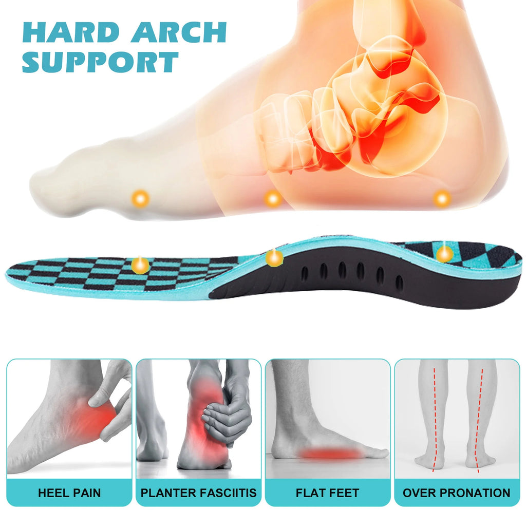 Plantar Fasciitis Insoles, Heavy Duty High Arch Support Inserts, Flat Feet - Orthotic Foot Pain Relief Insoles for Men Women, S