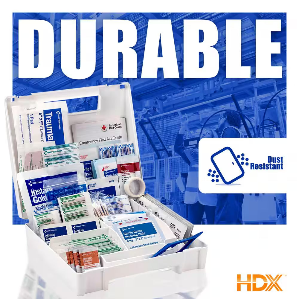 130-Piece Plastic OSHA First Aid Kit