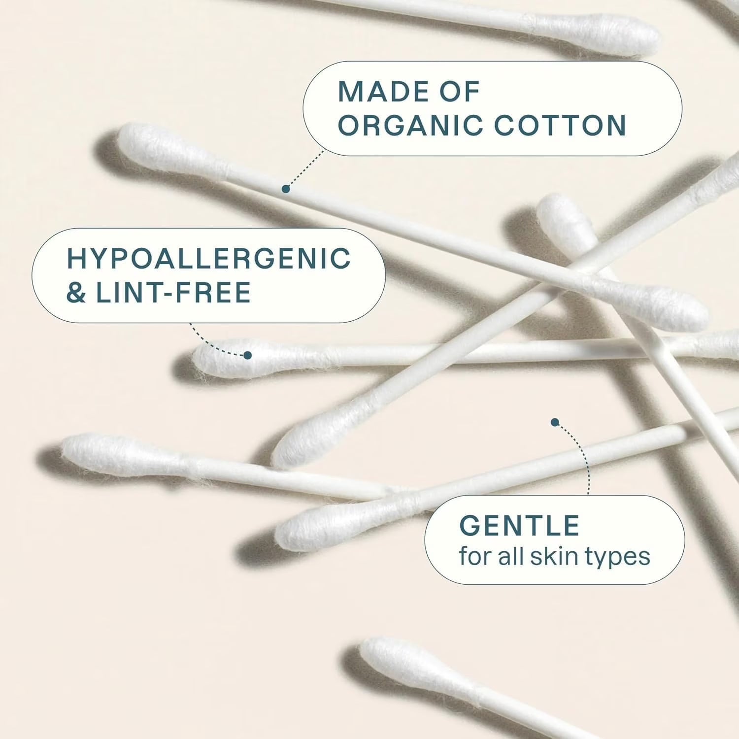 Organic Cotton Swabs, Hypoallergenic Ear Swabs for Travel Size Toiletries, 1500 Count