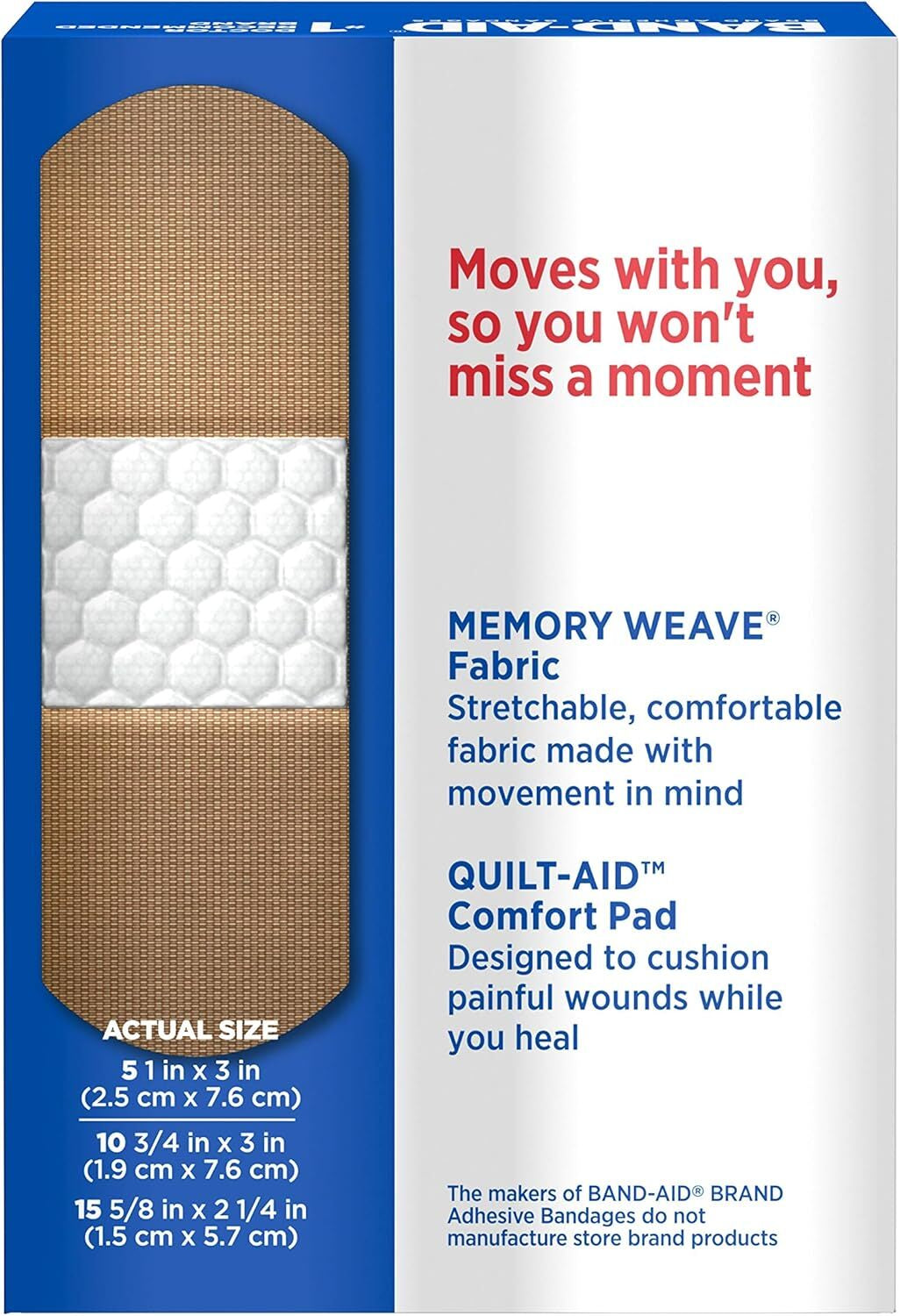Band-Aid Brand Flexible Fabric Adhesive Bandages for First Aid, 2 Size (30-100)