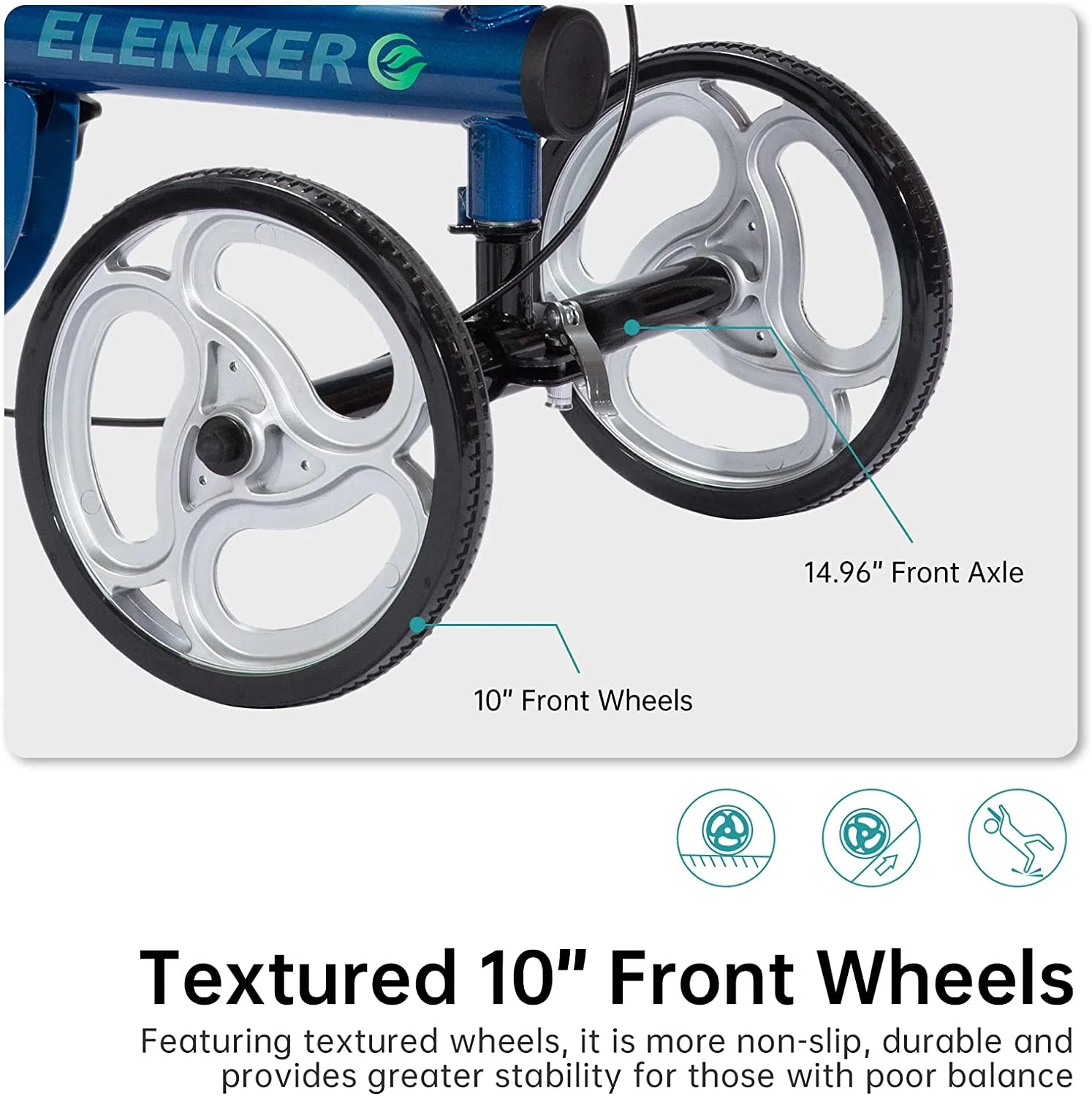 Knee Scooter Steerable Deluxe Medical Knee Walkerfor Foot Injury Crutch Alternative Blue