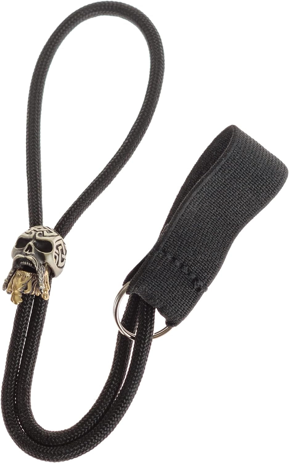 Unique Handmade Hardwood Walking Stick with Paracord Skull Strap