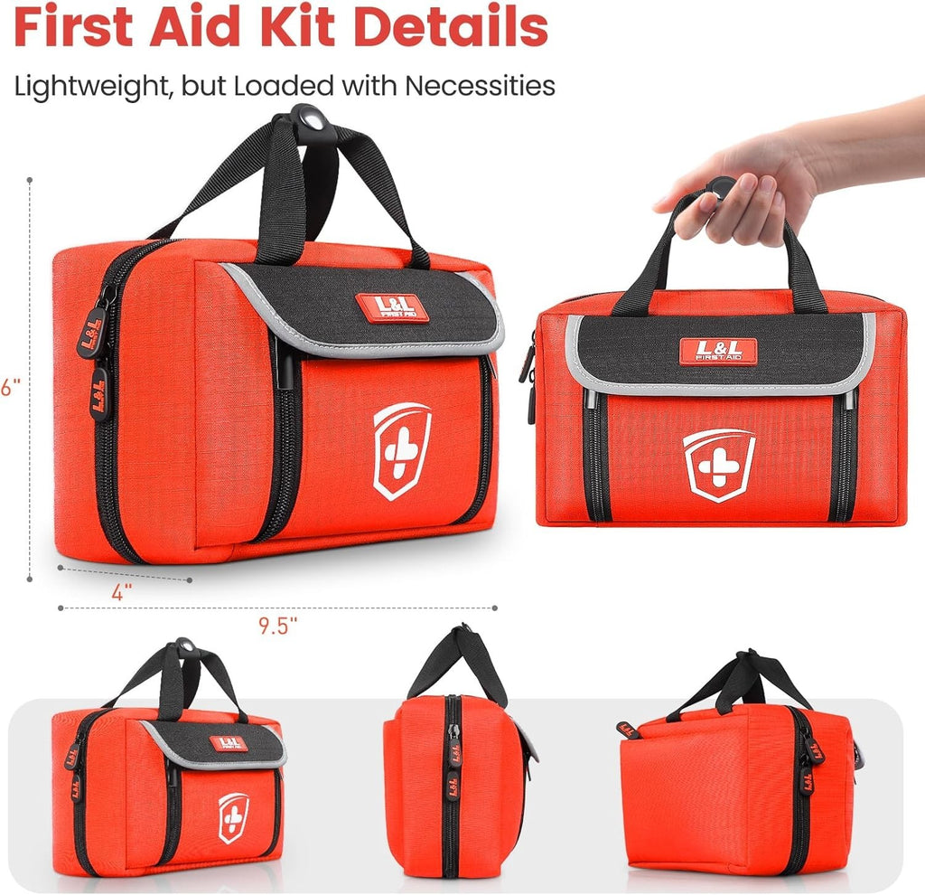 350 Piece First Aid Kit for Car & Home, Waterproof Emergency Survival Gear