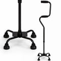 Quad Walking Cane, Sit to Stand Walker, Adjustable Canes for Men, Canes for Women, FSA HSA Eligible with Quad Base, Foam Handles Quad Cane, Black