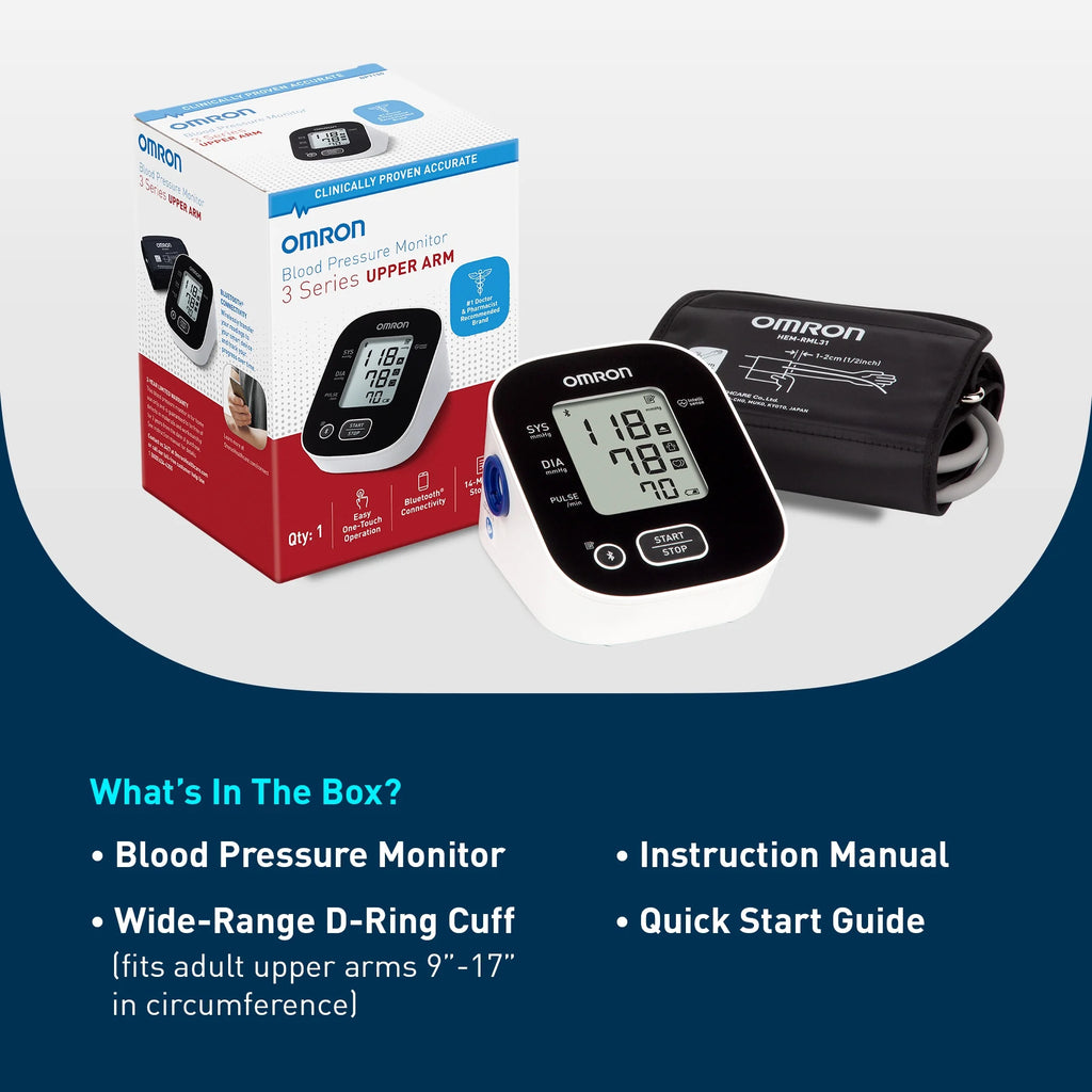 3 Series Upper Arm Blood Pressure Monitor with Arm Cuff – Home Use BP Monitor