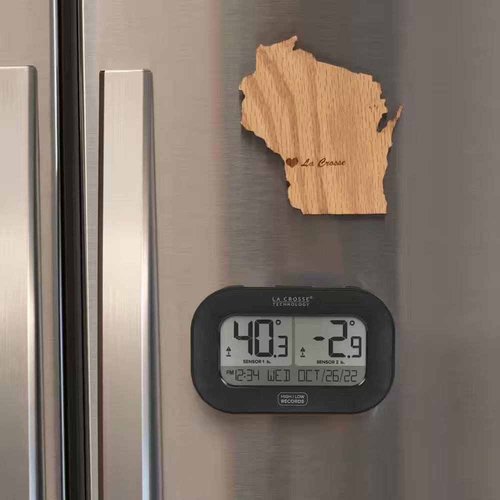 Wireless Refrigerator/Freezer Kitchen Thermometers with Digital Indoor Display with Magnetic Back
