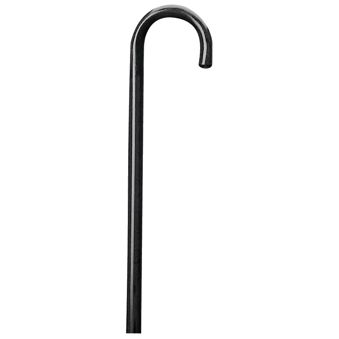 round Handle Wood Cane with Rubber Tip for All Occasions, 36" Height, 250 Lb Capacity, Black