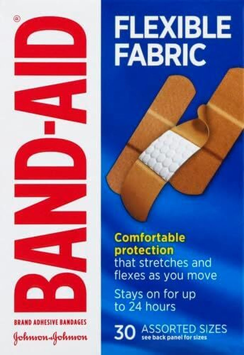 Band-Aid Brand Flexible Fabric Adhesive Bandages for First Aid, 2 Size (30-100)