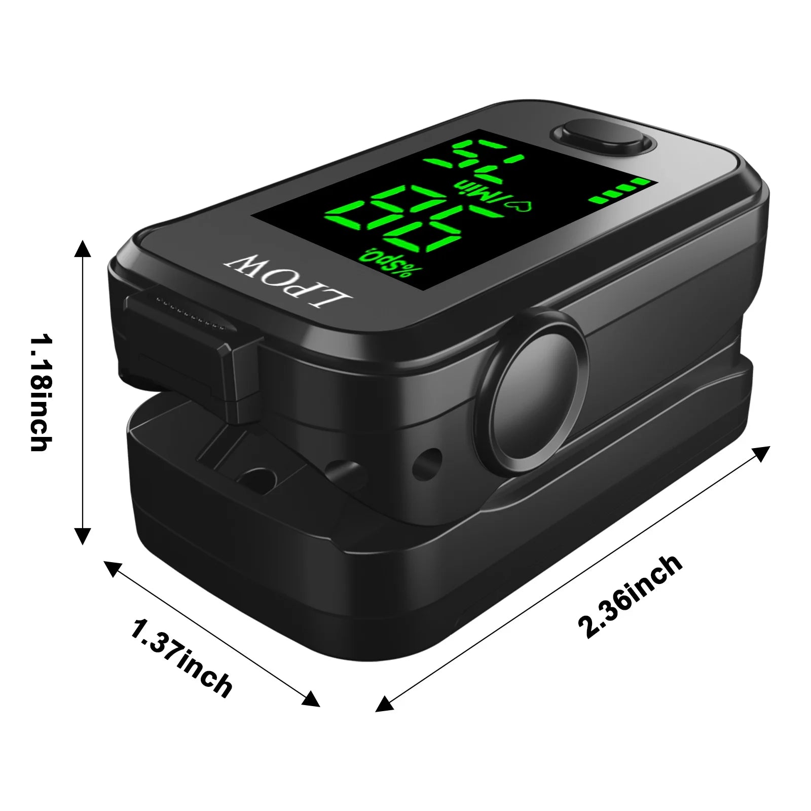 Fingertip Pulse Oximeter, Oxygen Level Pulse Rate, Includes Batteries and Lanyard - Black
