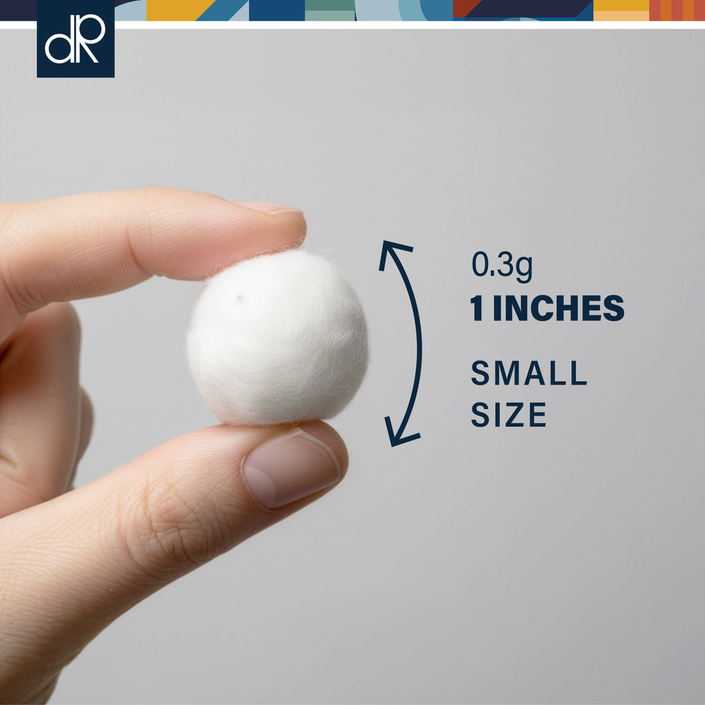 Small Cotton Balls, Premium 100% Cotton, Absorbent Multipurpose Makeup Remover & Personal Care, 300 Count